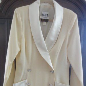 White wool double breasted dress